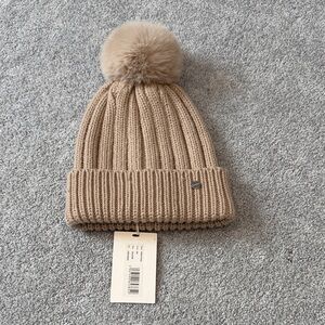 Esprit Beige Ribbed Knit Beanie